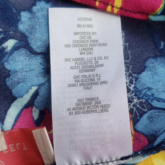 Laurie Felt Floral Blouse Top Women XS Extra Small Colorful Office Career Unique - Picture 8 of 10